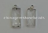 NGP6180 14*30mm - 15*38mm faceted rectangle white crystal pendants