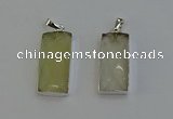 NGP6183 14*30mm - 15*38mm faceted rectangle lemon quartz pendants