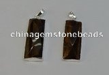 NGP6187 14*30mm - 15*38mm faceted rectangle yellow tiger eye pendants