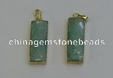 NGP6204 14*30mm - 15*38mm faceted rectangle amazonite pendants