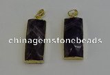 NGP6206 14*30mm - 15*38mm faceted rectangle amethyst pendants