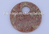 NGP622 5pcs 6*50mm Chinese unakite gemstone donut pendants