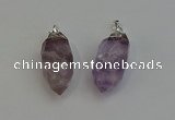 NGP6220 12*28mm - 15*30mm faceted bullet amethyst pendants