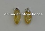 NGP6221 12*28mm - 15*30mm faceted bullet citrine pendants