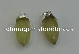 NGP6222 12*28mm - 15*30mm faceted bullet lemon quartz pendants