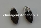 NGP6224 12*28mm - 15*30mm faceted bullet smoky quartz pendants