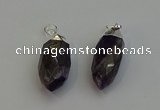 NGP6225 12*28mm - 15*30mm faceted bullet amethyst pendants