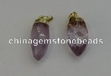 NGP6237 12*28mm - 15*30mm faceted bullet amethyst pendants