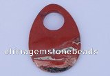 NGP624 5pcs 45*62mm flat teardrop red jasper gemstone pendants