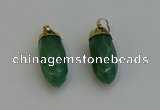 NGP6241 12*28mm - 15*30mm faceted bullet green aventurine pendants