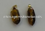 NGP6243 12*28mm - 15*30mm faceted bullet yellow tiger eye pendants