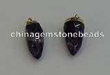 NGP6244 12*28mm - 15*30mm faceted bullet amethyst pendants