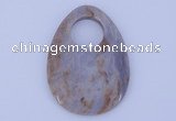 NGP625 5pcs 45*62mm flat teardrop purple agate gemstone pendants