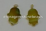 NGP6255 22*40mm - 25*45mm hamsahand agate gemstone pendants