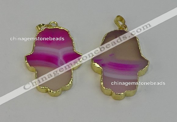 NGP6256 22*40mm - 25*45mm hamsahand agate gemstone pendants