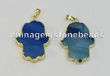 NGP6258 22*40mm - 25*45mm hamsahand agate gemstone pendants