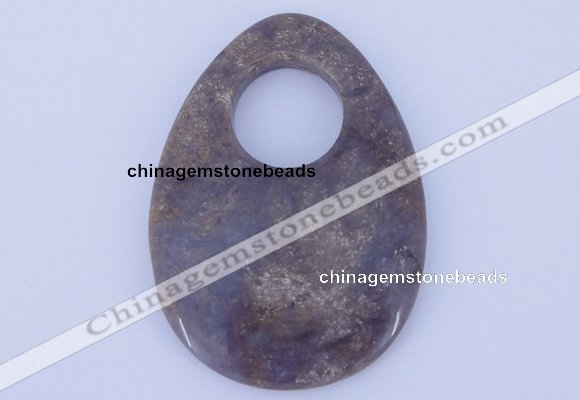 NGP626 5pcs 45*62mm flat teardrop purple agate gemstone pendants
