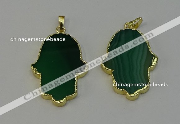 NGP6260 22*40mm - 25*45mm hamsahand agate gemstone pendants