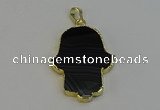 NGP6261 22*40mm - 25*45mm hamsahand agate gemstone pendants