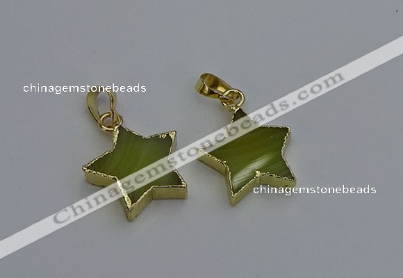 NGP6267 20mm star agate gemstone pendants wholesale