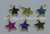 NGP6273 20mm star agate gemstone pendants wholesale