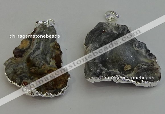 NGP6284 25*35mm - 35*45mm freeform druzy agate pendants