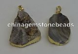 NGP6286 25*35mm - 35*45mm freeform druzy agate pendants