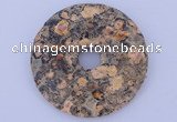 NGP629 5pcs 5*34mm red leopard skin gemstone donut pendants