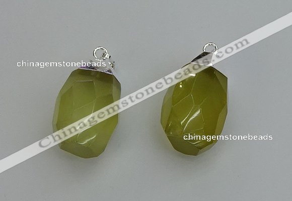 NGP6294 18*30mm - 22*35mm faceted nuggets lemon quartz pendants