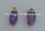 NGP6298 18*30mm - 22*35mm faceted nuggets amethyst pendants