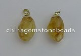 NGP6299 18*30mm - 22*35mm faceted nuggets citrine pendants