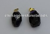 NGP6302 18*30mm - 22*35mm faceted nuggets smoky quartz pendants