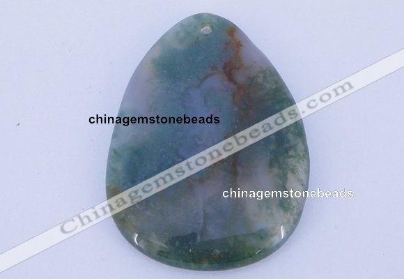 NGP631 5pcs 33*45mm freeform moss agate gemstone pendants