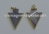 NGP6320 25*35mm - 30*40mm arrowhead agate gemstone pendants