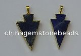 NGP6325 20*40mm - 25*45mm arrowhead lapis lazuli pendants