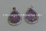 NGP6334 25*30mm teardrop light amethyst pendants wholesale