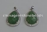 NGP6339 25*30mm teardrop green aventurine pendants wholesale