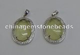 NGP6356 25*30mm oval lemon quartz pendants wholesale