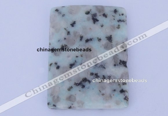 NGP636 5pcs 35*45mm rectangle kiwi stone pendants wholesale