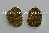 NGP6370 35*40mm - 30*45mm freeform plated druzy agate pendants