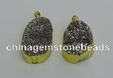 NGP6373 25*35mm - 26*40mm freeform plated druzy agate pendants