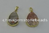 NGP6390 20*30mm - 25*30mm flat teardrop druzy agate pendants