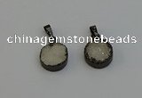 NGP6392 15mm - 16mm coin druzy agate gemstone pendants