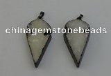 NGP6396 20*40mm - 25*45mm arrowhead druzy agate pendants