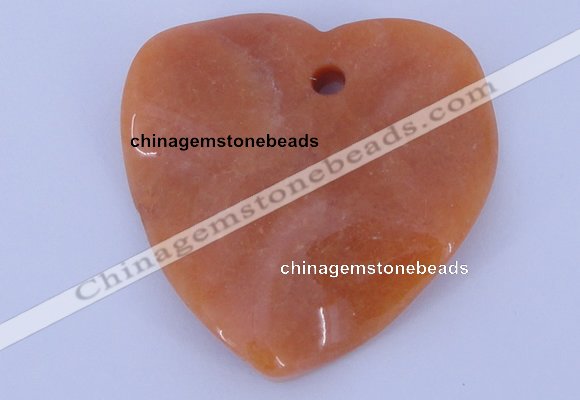 NGP640 5pcs 50*50mm heart red aventurine gemstone pendants