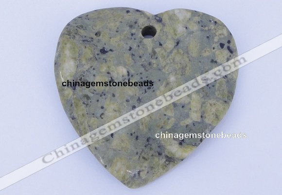 NGP641 5pcs 50*50mm heart kambaba jasper gemstone pendants