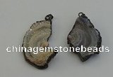 NGP6414 30*35mm - 35*40mm freeform plated druzy agate pendants