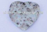 NGP642 5pcs 50*50mm heart kiwi stone pendants jewelry wholesale