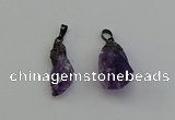 NGP6420 12*28mm - 15*30mm nuggets amethyst gemstone pendants