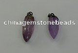 NGP6432 12*24mm - 15*30mm faceted bullet amethyst pendants